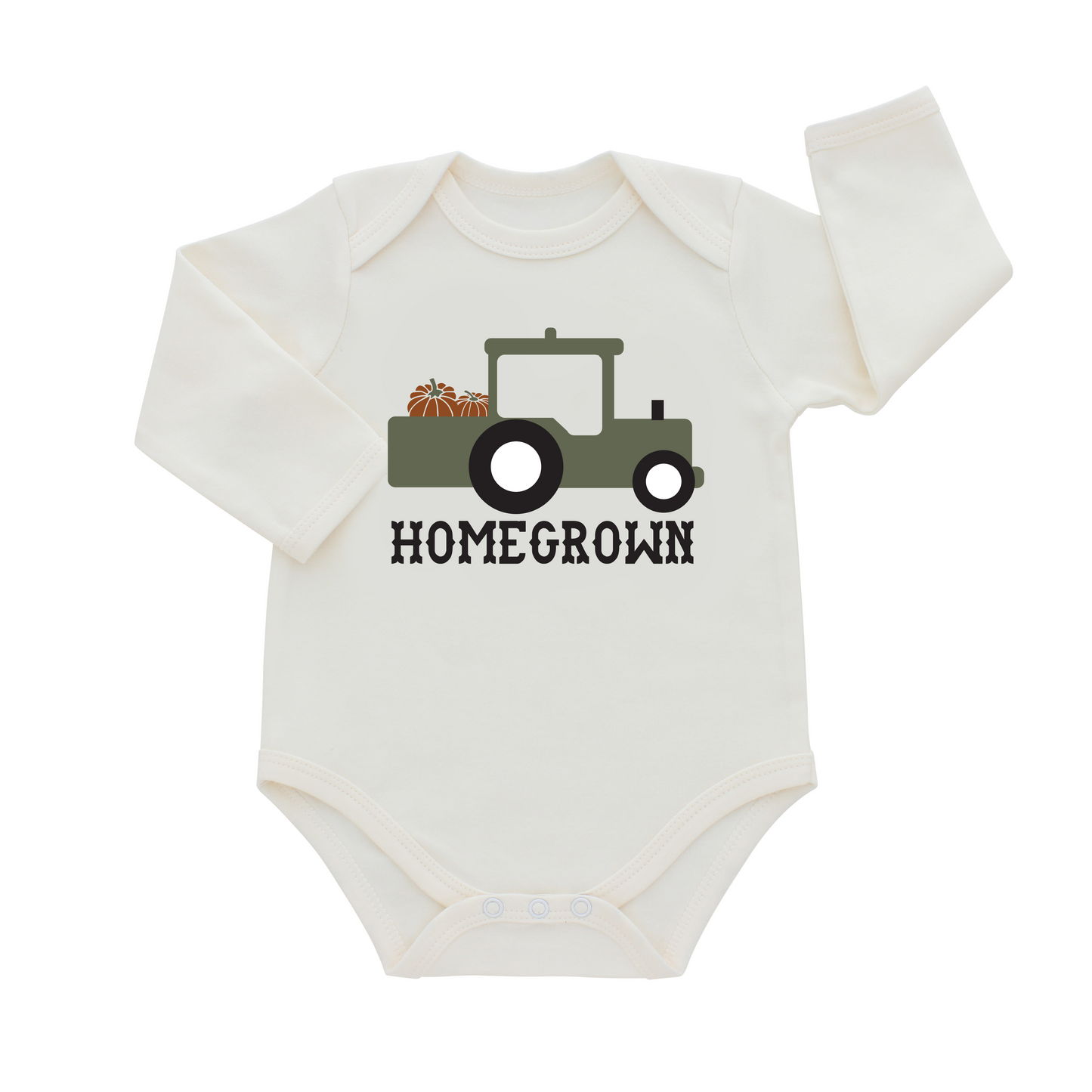 Homegrown Long Sleeve Baby Cotton Onesie