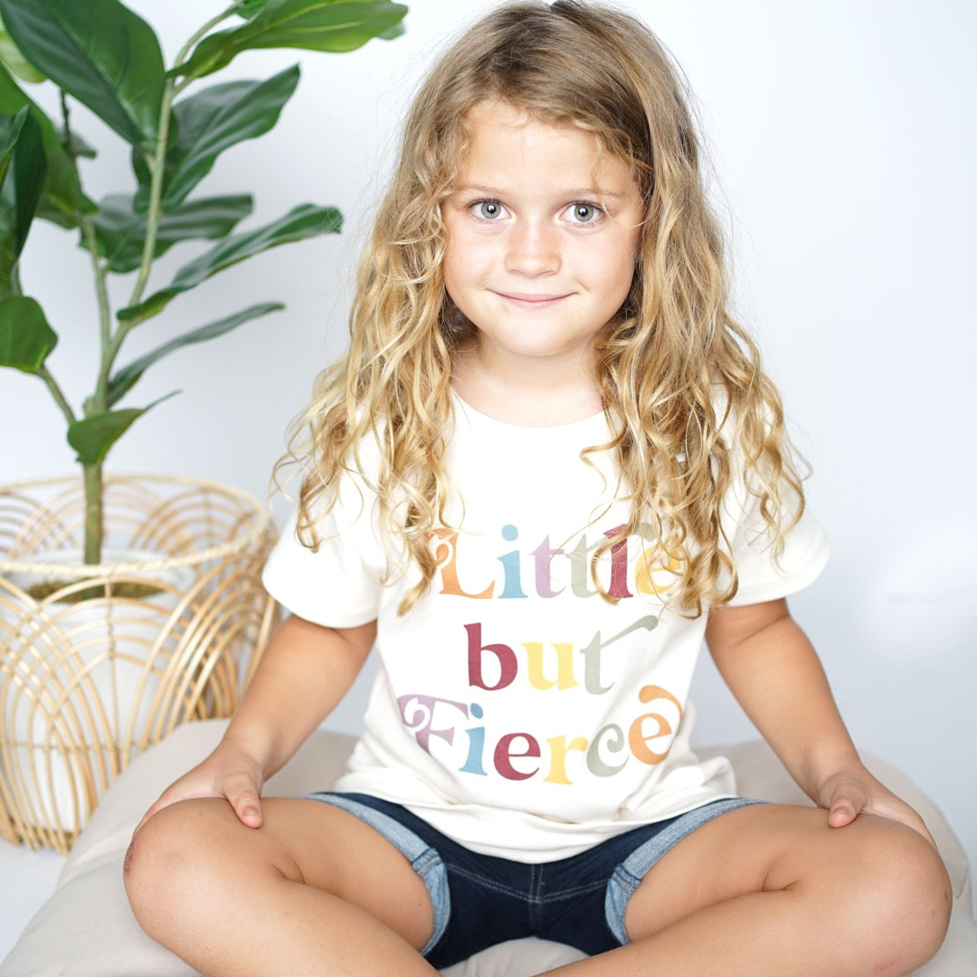 little but fierce girl feminist female power empowerment toddler shirt