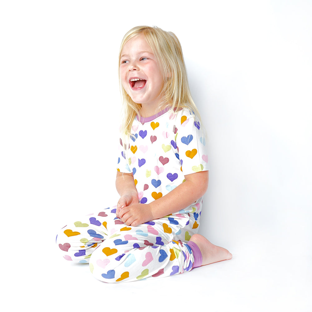 Little Love Blue Hearts Bamboo Pajamas Unisex Pants – Emerson and Friends