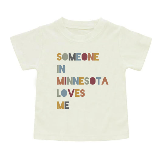 New Someone in Minnesota Cotton Toddler Short Sleeve Shirt