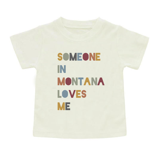 Someone in Montana Cotton Toddler Short Sleeve Shirt