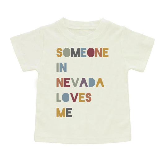 Someone in Nevada Cotton Toddler Short Sleeve Shirt