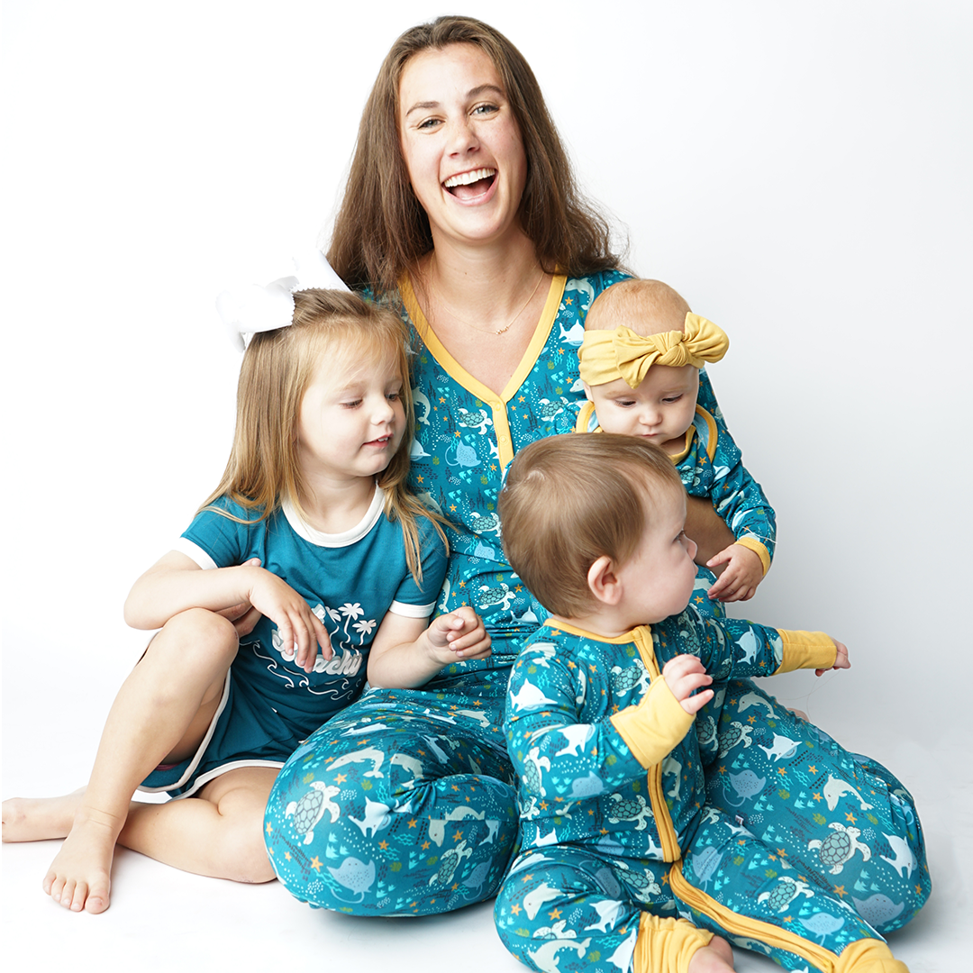 Ocean Friends Viscose Baby Convertible Bamboo Zippy Pajama