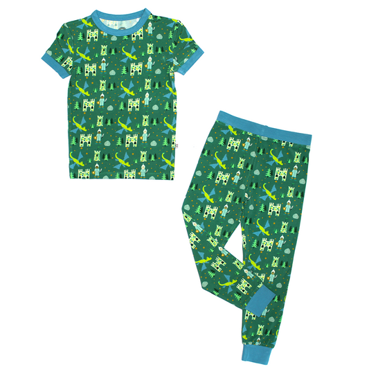 Ever After Short Sleeve Bamboo Kids Pajama Pants Set