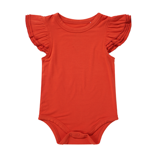 FINAL SALE Party Pops (Fourth of July Fireworks) Red Flutter Bamboo Baby Onesie