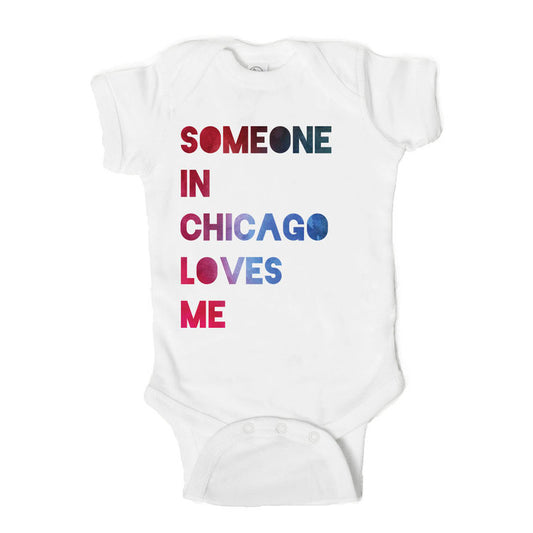 Someone in Chicago Loves Me White Short Sleeve Baby Onesie