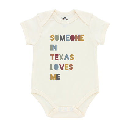 Someone in Texas Loves Me Short Sleeve Baby Onesie