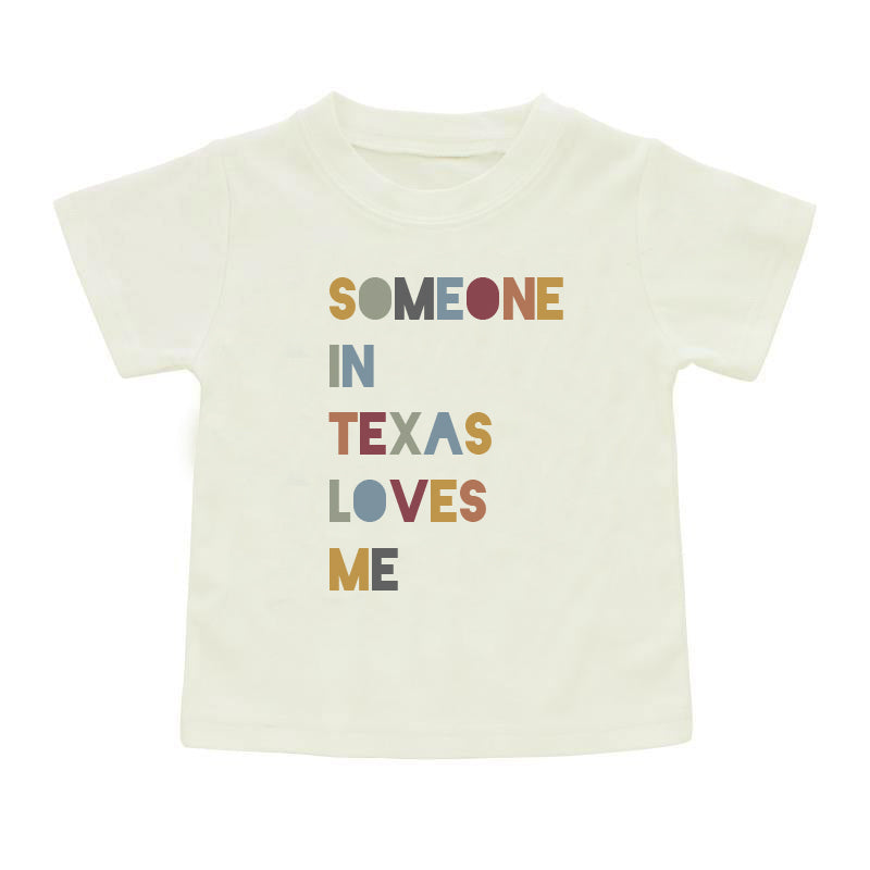 Someone in Texas Cotton Toddler Short Sleeve Shirt