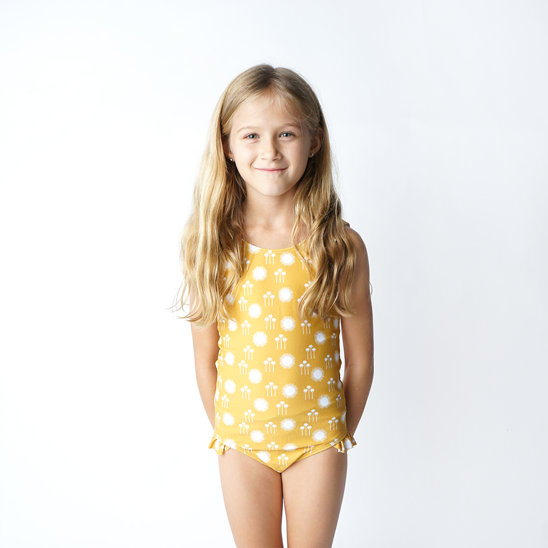 Sunny Days Ruffle Leg One Piece Girls Swimsuit