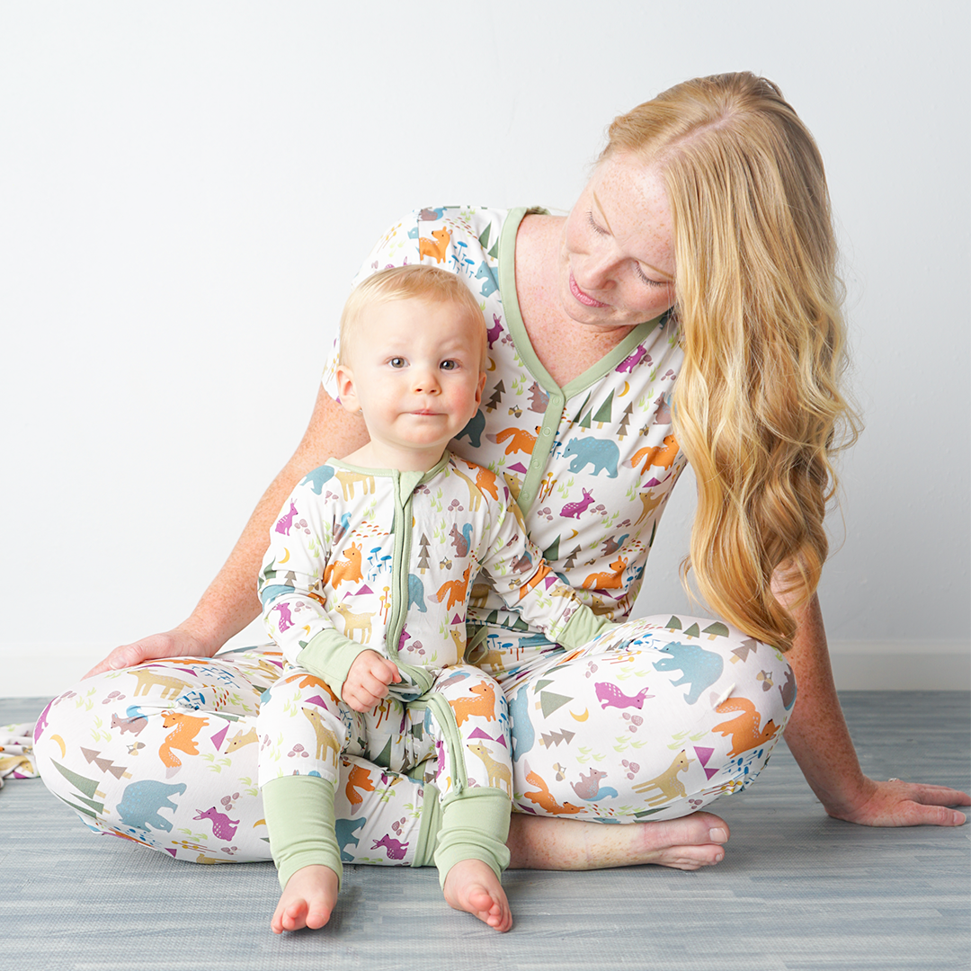 Forest Friends Baby Convertible Bamboo Zippy Pajama