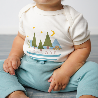 Blue Surf Cotton Baby Joggers