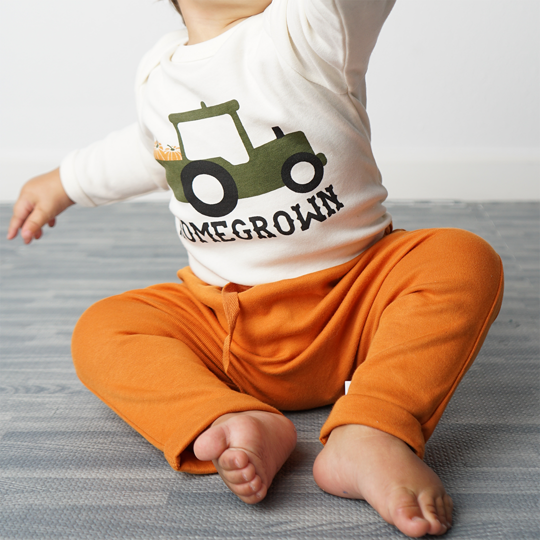 Homegrown Long Sleeve Baby Cotton Onesie
