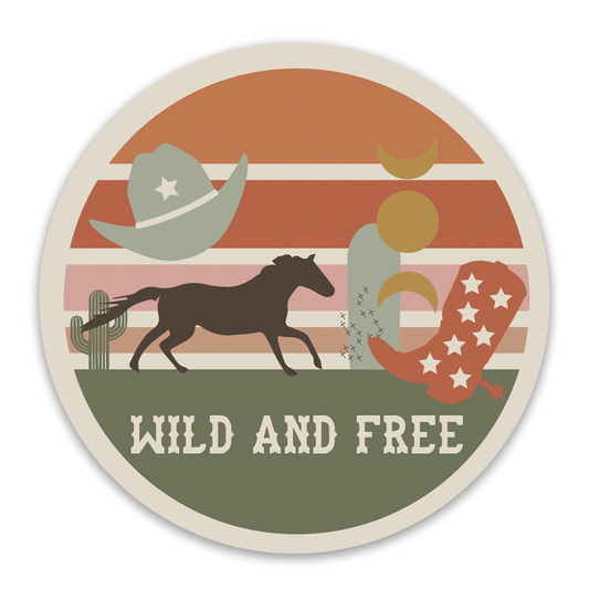 Lucy's Room Wild and Free Western Vinyl Sticker