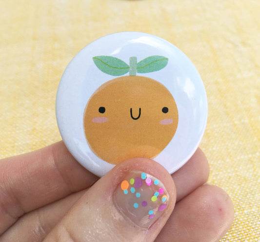 Orange Florida Pin Back Button
