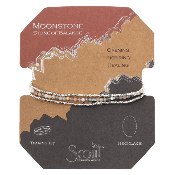 Delicate Stone Bracelet/Necklace - Moonstone, Stone of Balance
