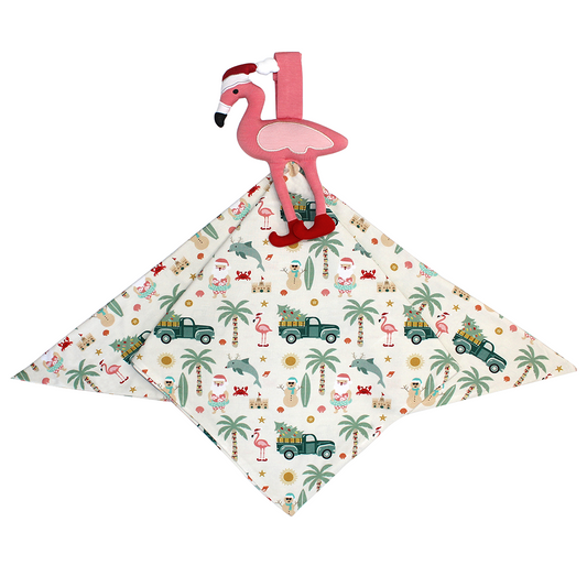 Coastal Christmas Flamingo Baby Lovey