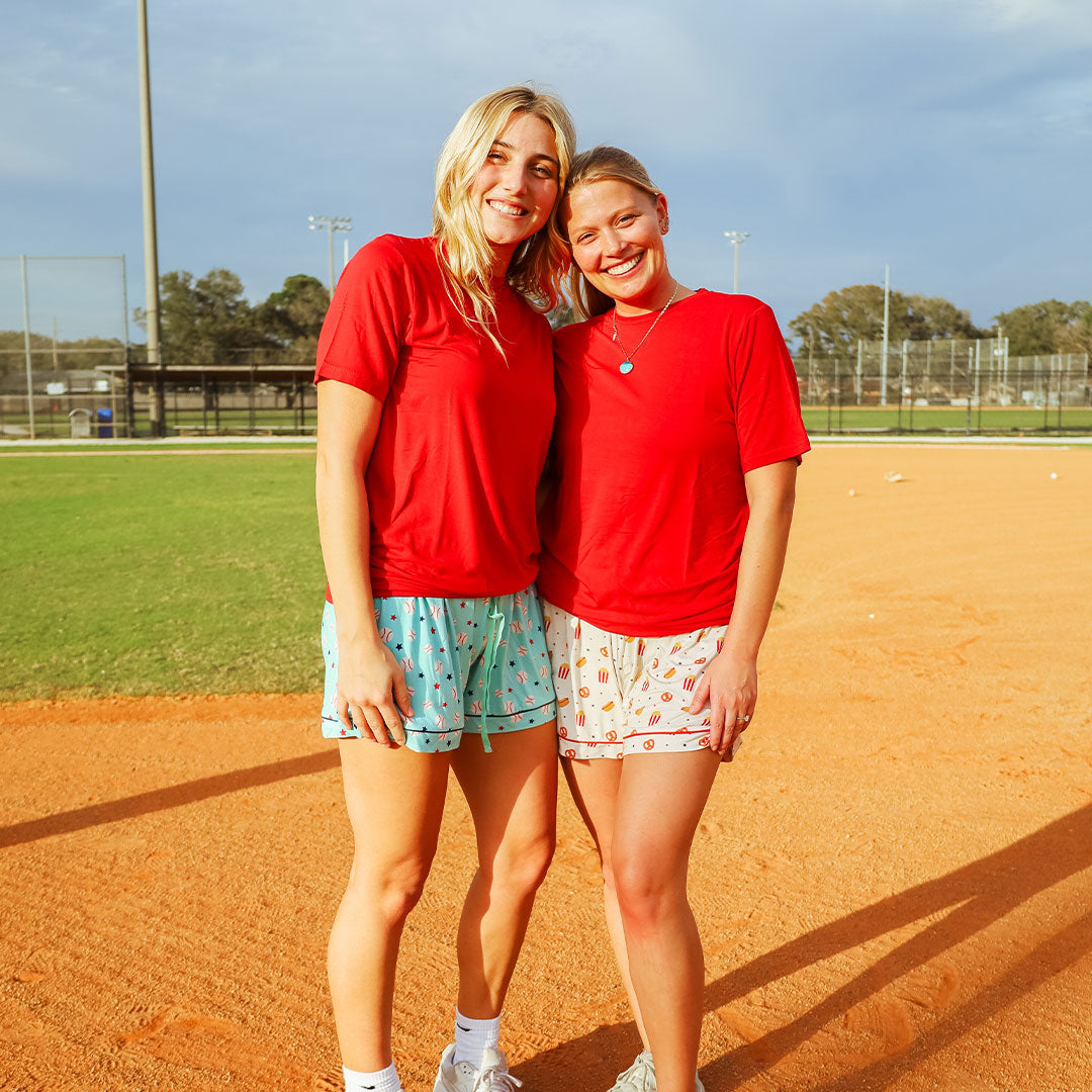 Baseball Buddies Womens Bamboo Pajama Shorts