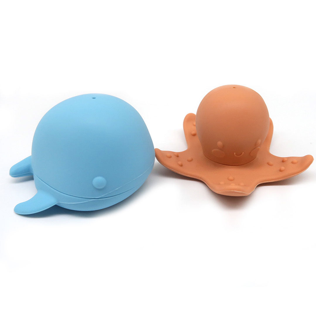 Lucy's Room Silicone Whale and Octopus Bath Squirt Toys Play Set