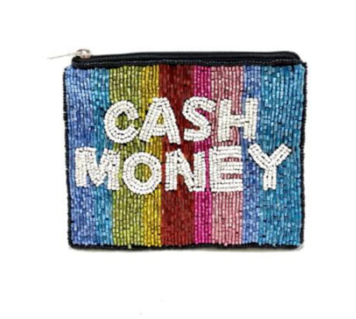 *FINAL SALE* Multi-Striped Cash Money Beaded Pouch