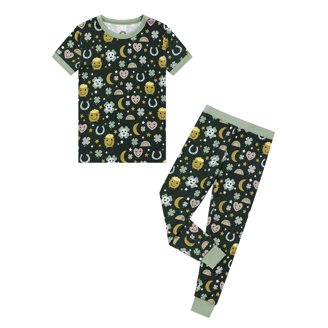 *FINAL SALE* St. Patricks Day Two-Piece Bamboo Short Sleeve Kids Pajama Set