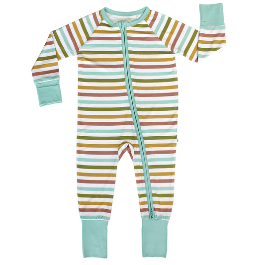 Spring Stripes Bamboo Convertible Baby Pajamas