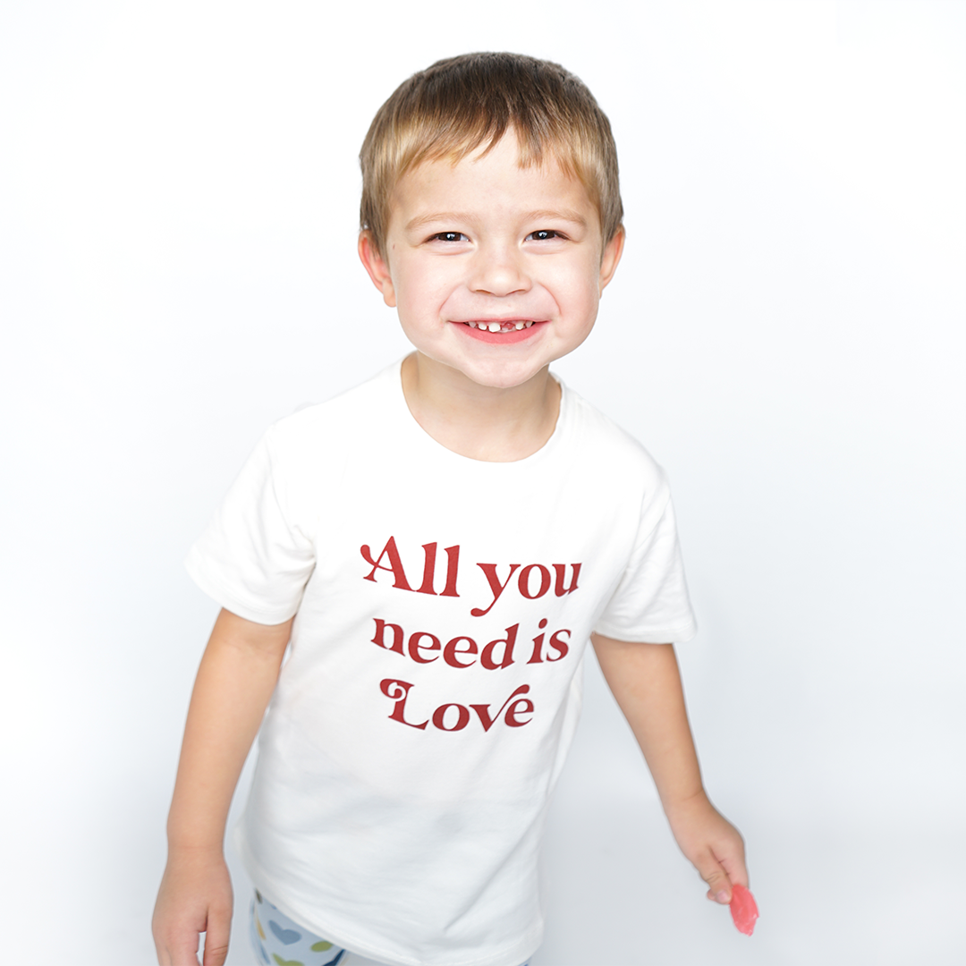 *FINAL SALE* All You Need is Love Short Sleeve Kids Cotton Tee Shirt