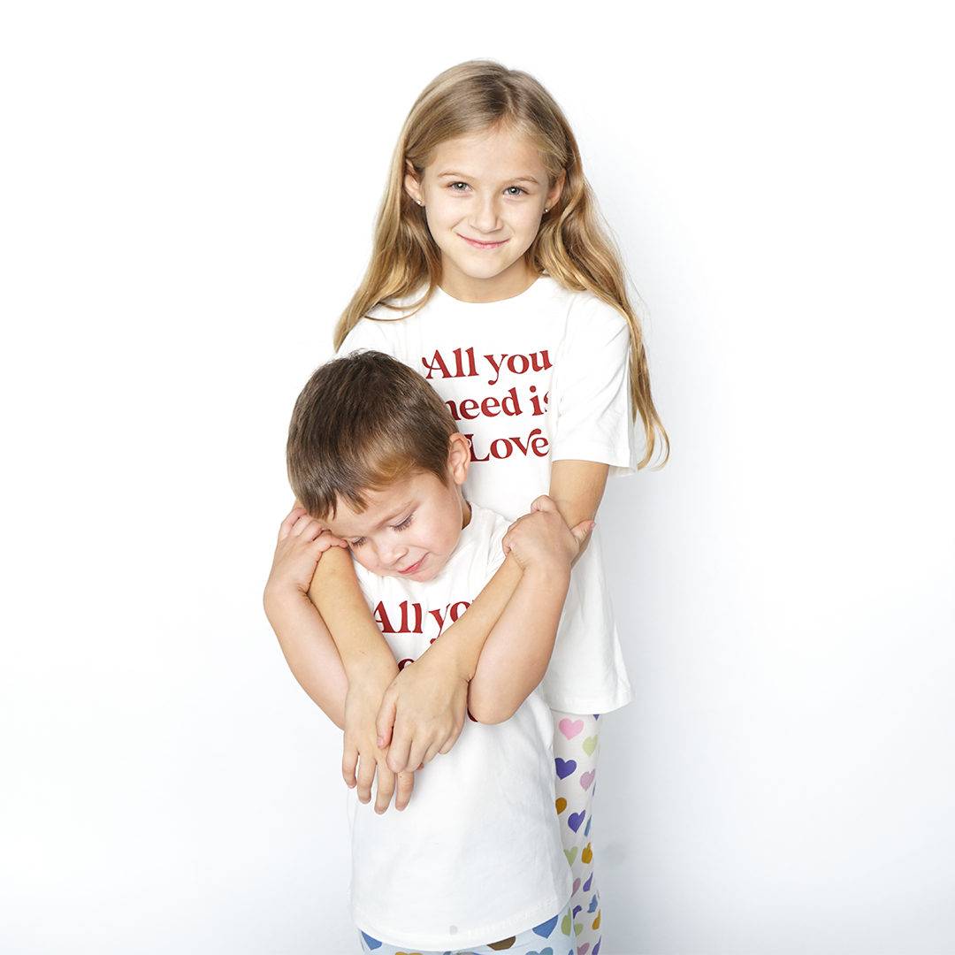 FINAL SALE All You Need is Love Short Sleeve Kids Cotton Tee Shirt