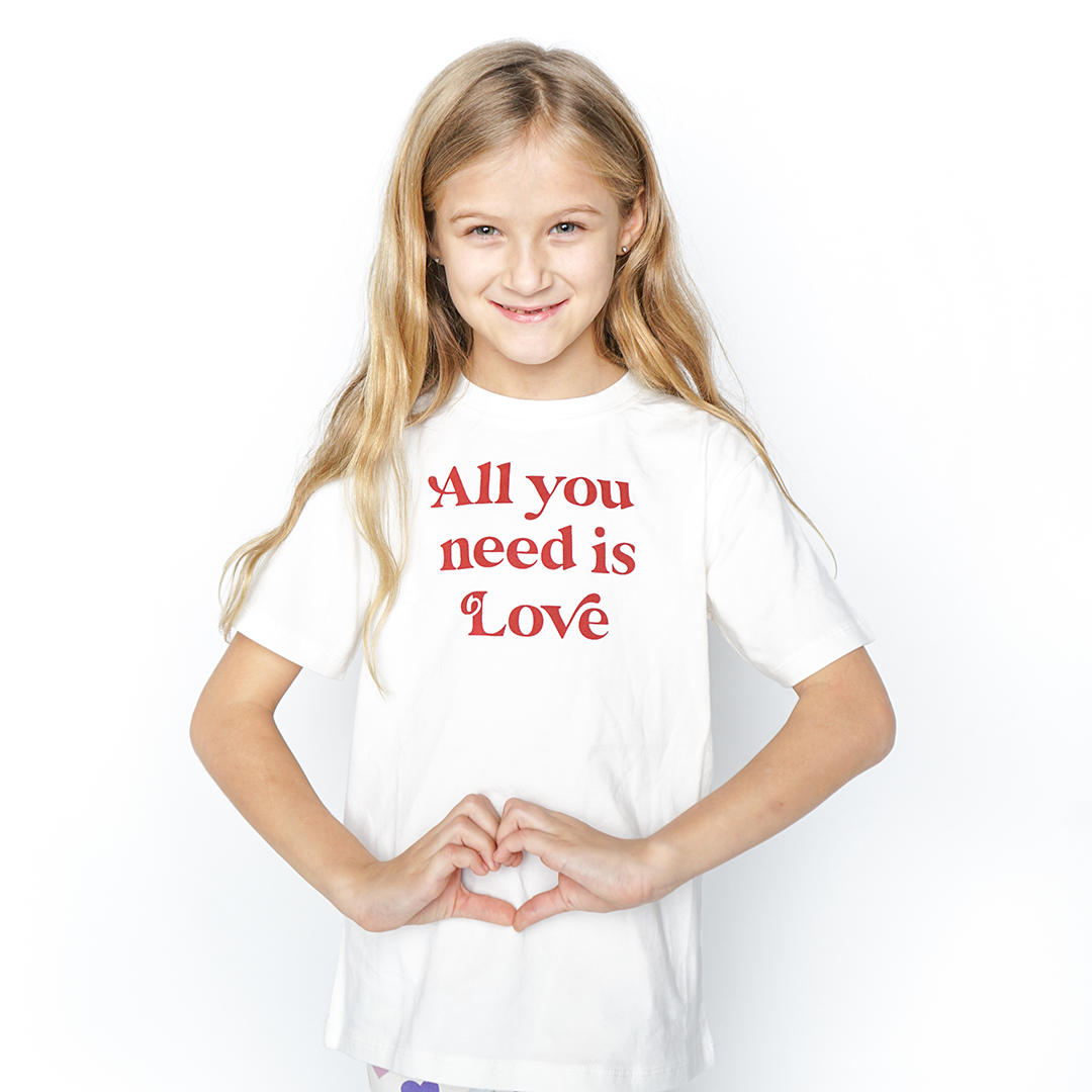 *FINAL SALE* All You Need is Love Short Sleeve Kids Cotton Tee Shirt