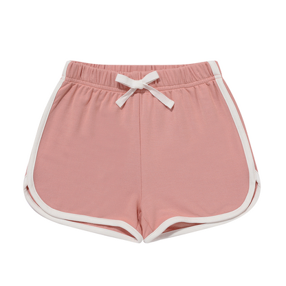 Dusty Rose Pink Bamboo Terry Track Shorts