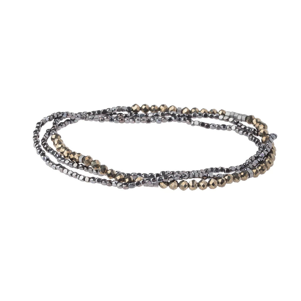 Delicate Stone Bracelet/Necklace - Pyrite, Stone of Positive Energy