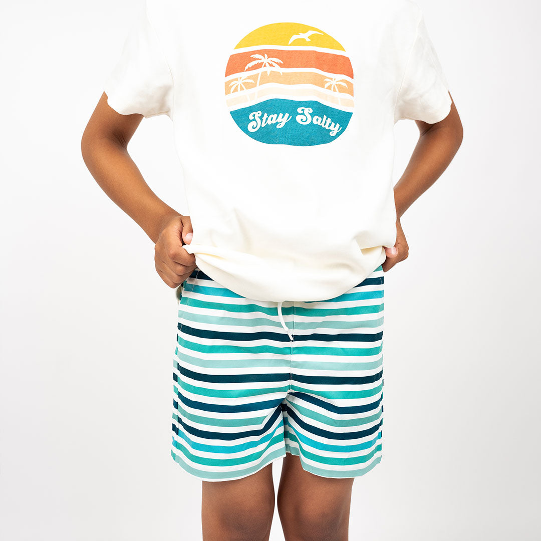 Sea Stripes Boy Swim Trunks