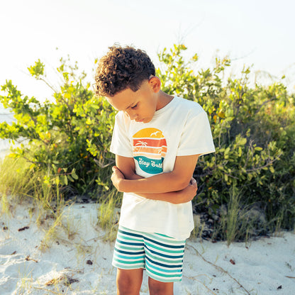 Sea Stripes Boy Swim Trunks